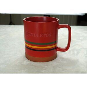 Pendleton Woolen Mills Striped Stoneware Mug 18oz Red – Microwave & Dishwasher S